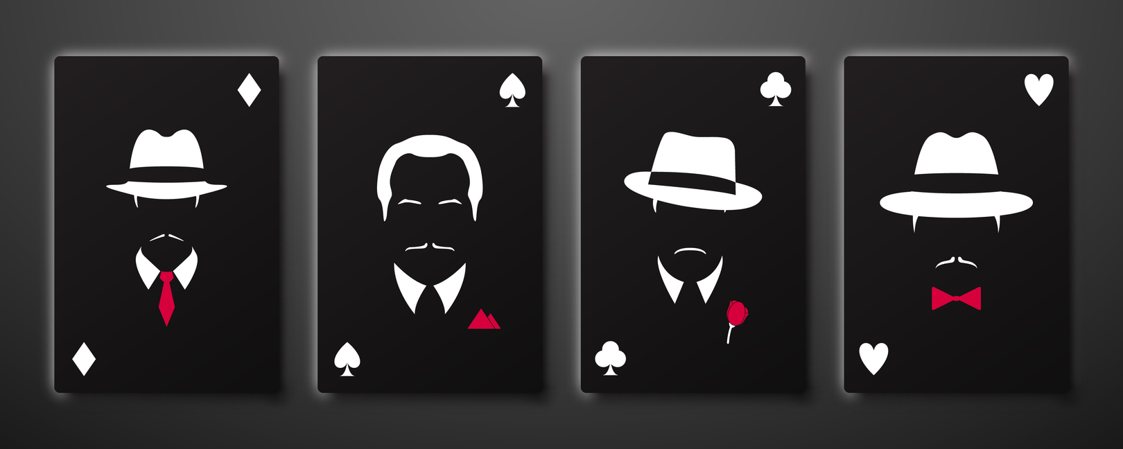 les 4 dalton silhouettes gangsters