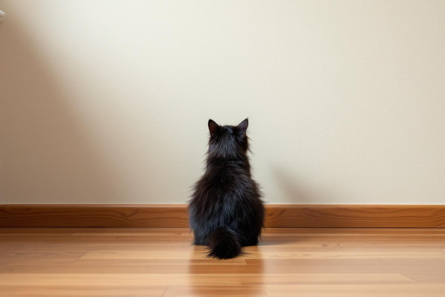 Votre chat fixe le mur : simple curiosité ou signe à surveiller ?