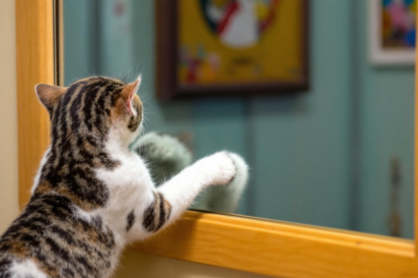 Que cherche vraiment votre chat en grattant le miroir ?