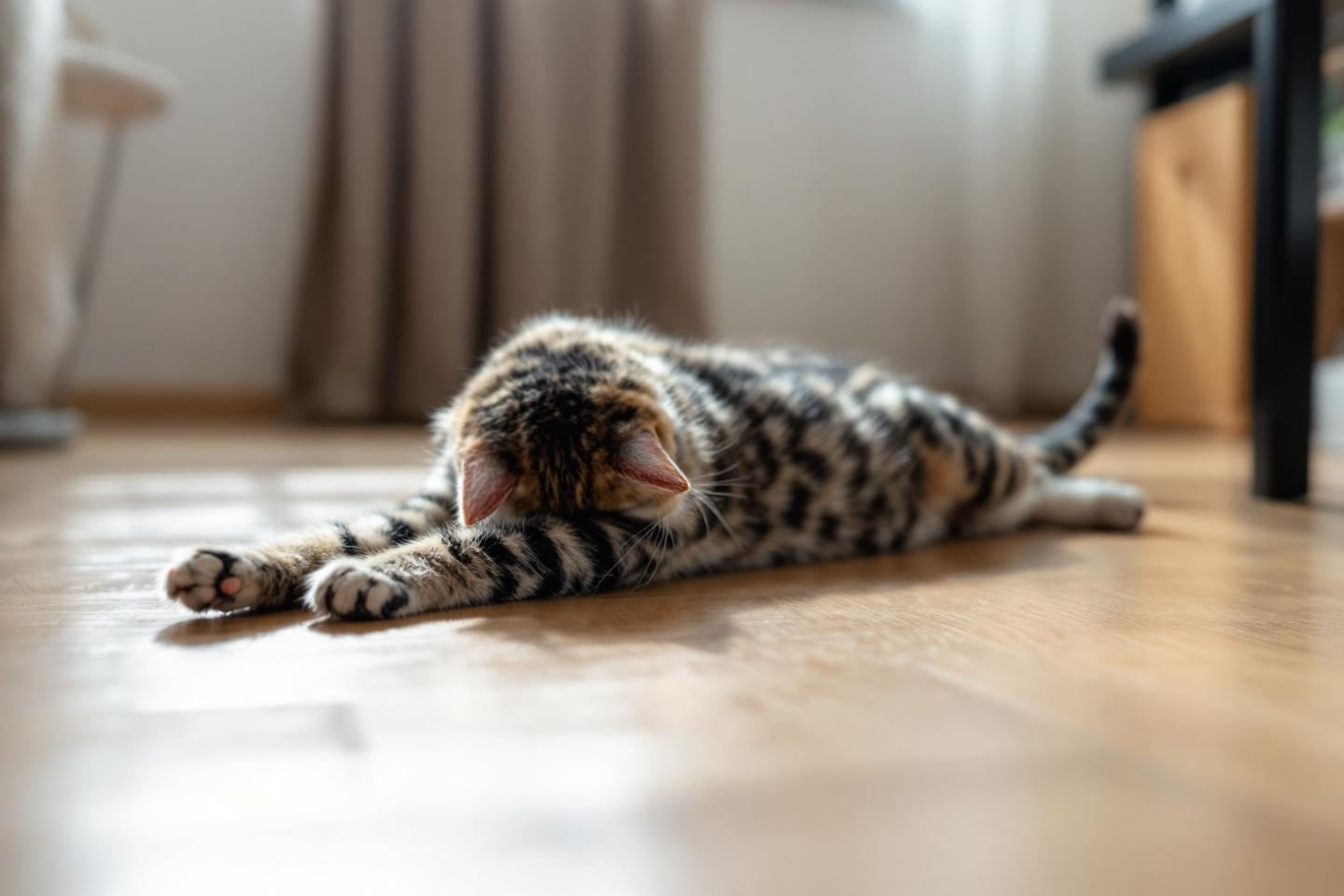 Votre chat s’étire-t-il pour le plaisir ou parce qu’il souffre vraiment ?