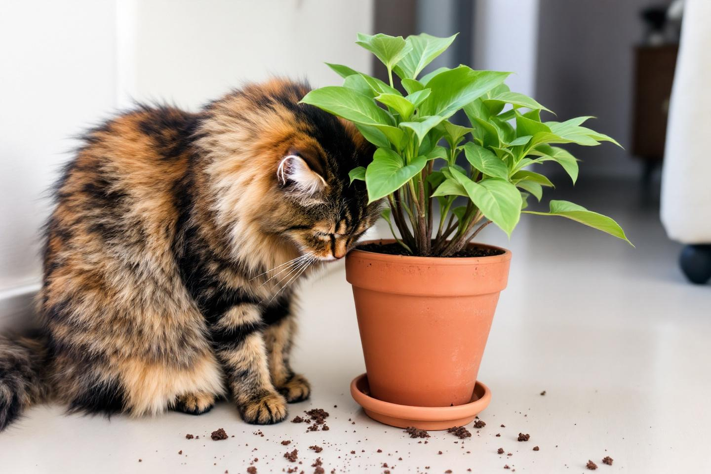 Votre chat mange la terre des pots ? Faut-il s’inquiéter de ce comportement étrange ?
