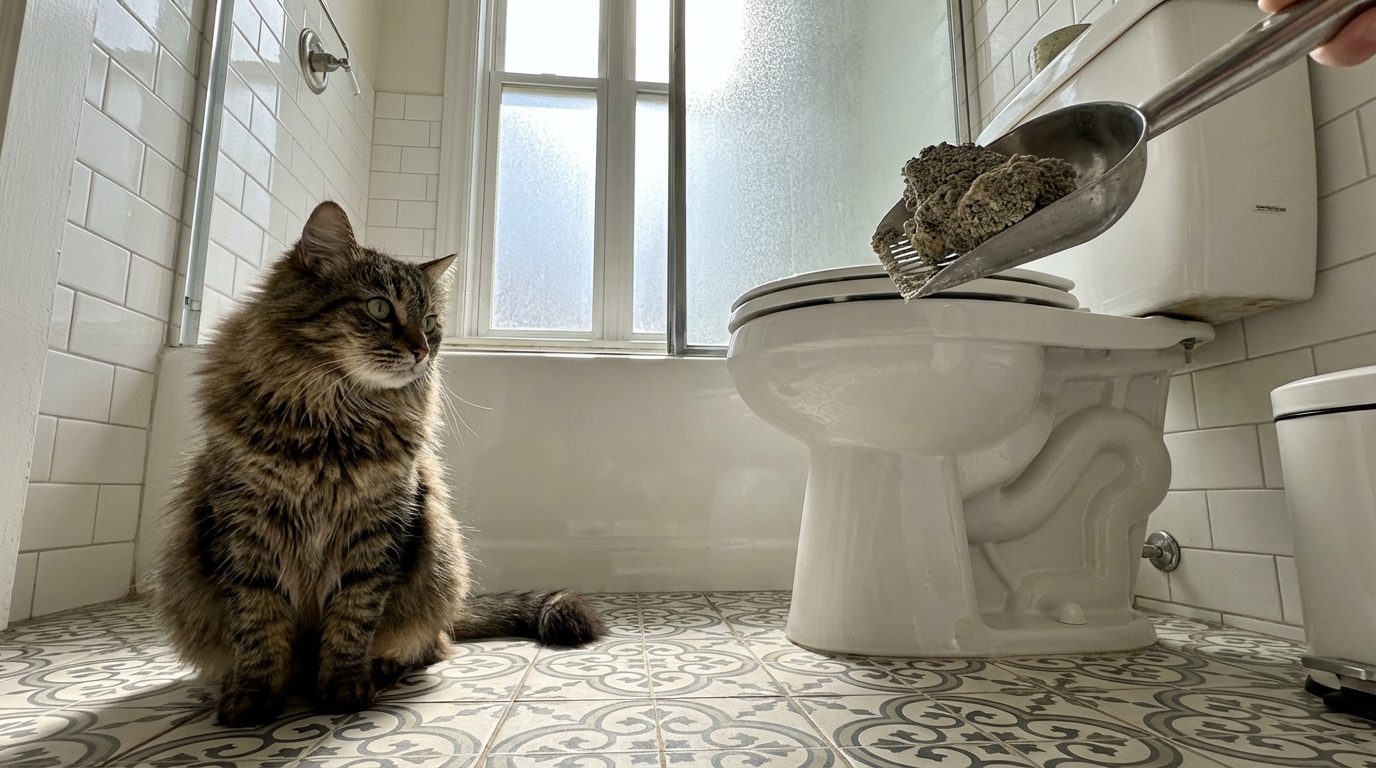 Pourquoi la litière de votre chat ne doit-elle jamais atterrir dans les toilettes ou le compost