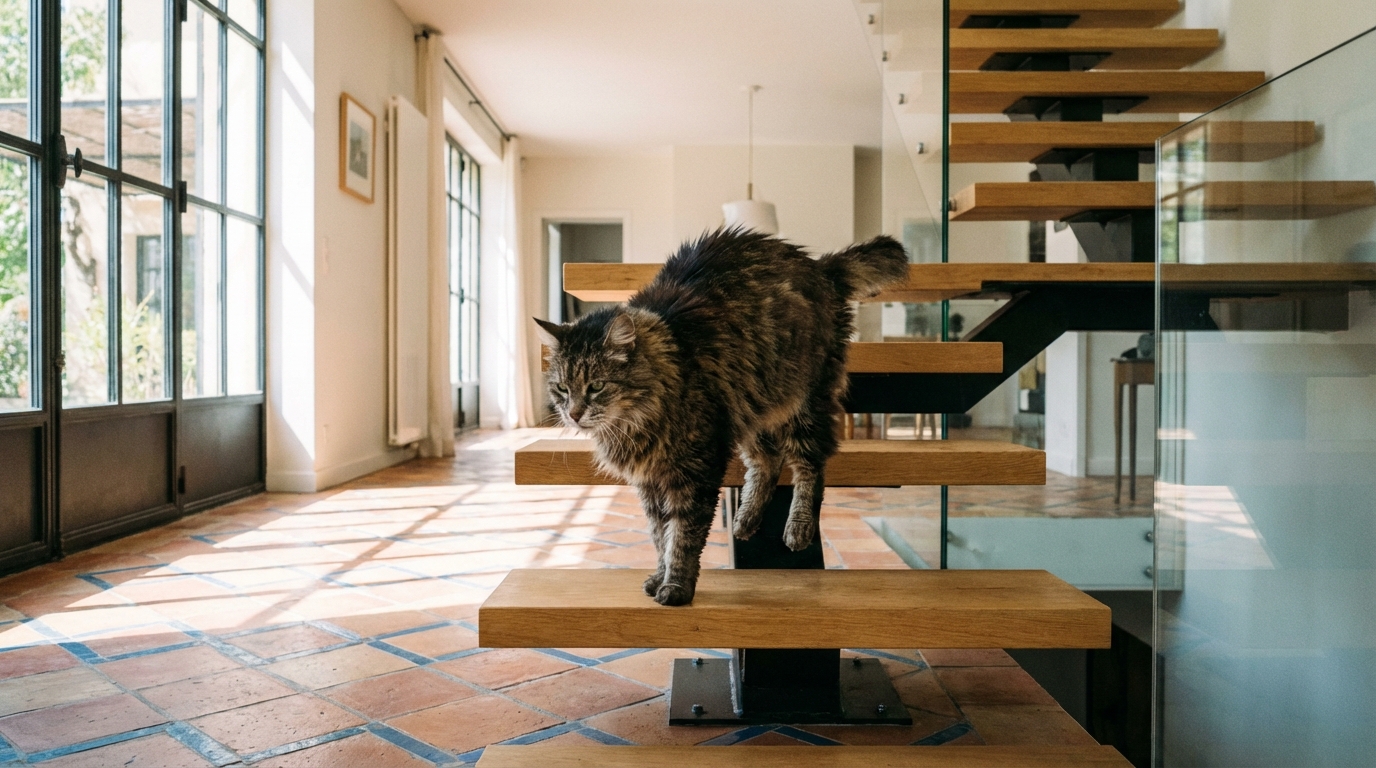 Votre chat ne descend plus l’escalier une patte après l’autre : pourquoi ce changement subtil est inquiétant ?