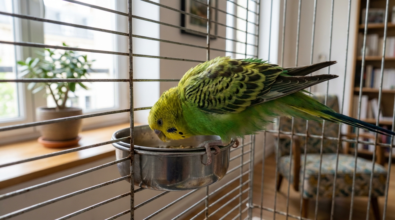 Comment un accessoire banal pensé pour l’hygiène de la cage finit par provoquer des lésions plantaires chez la perruche domestique