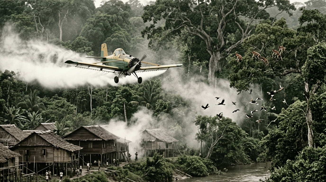 En pulvérisant 5 000 tonnes d’insecticide sur Bornéo en 1956, l’OMS a déclenché une réaction en chaîne que personne n’avait prévue