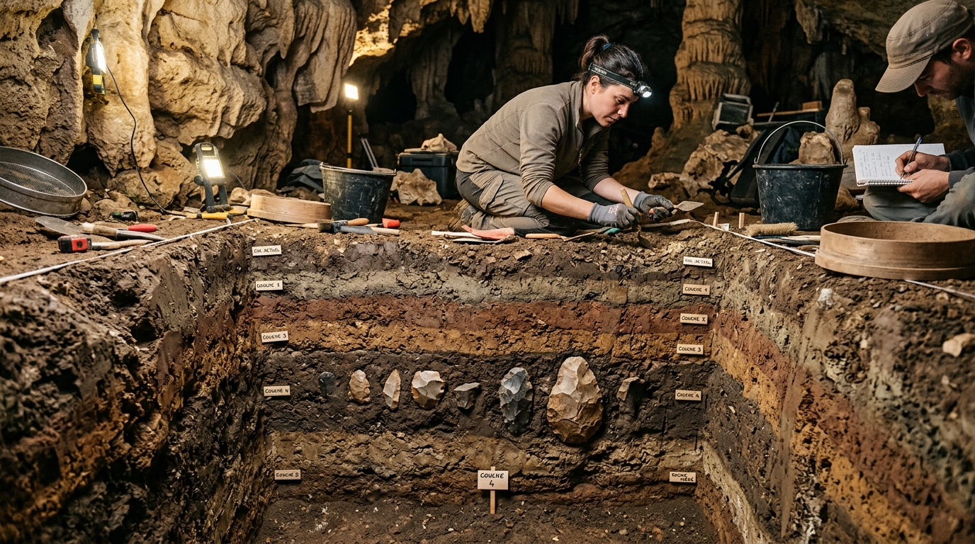 La France a une grotte dont les outils de pierre viennent d’être redatés : les couches ne racontent plus la même histoire