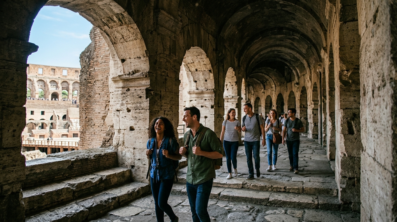 Rome a laissé un mot qui fait encore rire les visiteurs du Colisée, alors que sa fonction n’avait rien à voir
