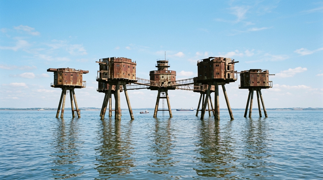 Sept forts sur pilotis rouillent dans l’estuaire de la Tamise depuis 1956, et ce ne sont pas les militaires qui les ont occupés en dernier